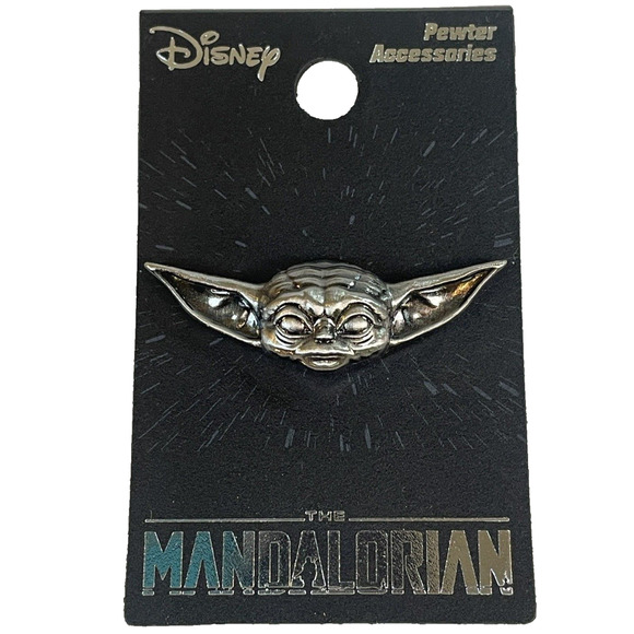 Star Wars The Mandalorian Baby Yoda Grogu Pewter Lapel Pin Head Shot Disney - Picture 1 of 8
